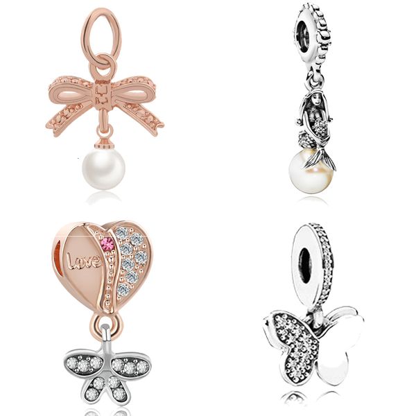 

2020 new butterfly charms adapting original pandora bracelet & bangle diy bead jewelry for women gift fashion charm necklace, Bronze;silver