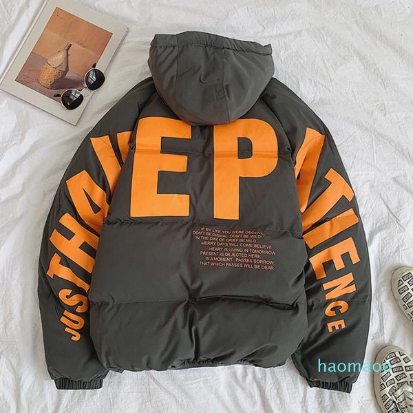 

jacket new bubble bread men printed coat manteau fashion-2021 streetwear winter parka homme letter hiver overcoat mens clothing 50nx75 gwcm, Black