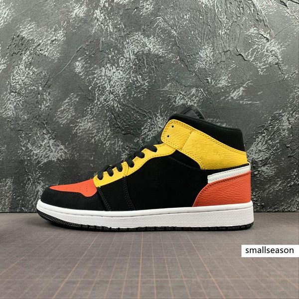 

mid 1 se raygun black amarillo white team orange basketball designer shoes size eu36-46 ship with shoebox