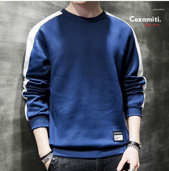 

clothing pullover long sleeve mens sweatshirts striped males apparel panelled mens designer hoodies casual o neck, Black