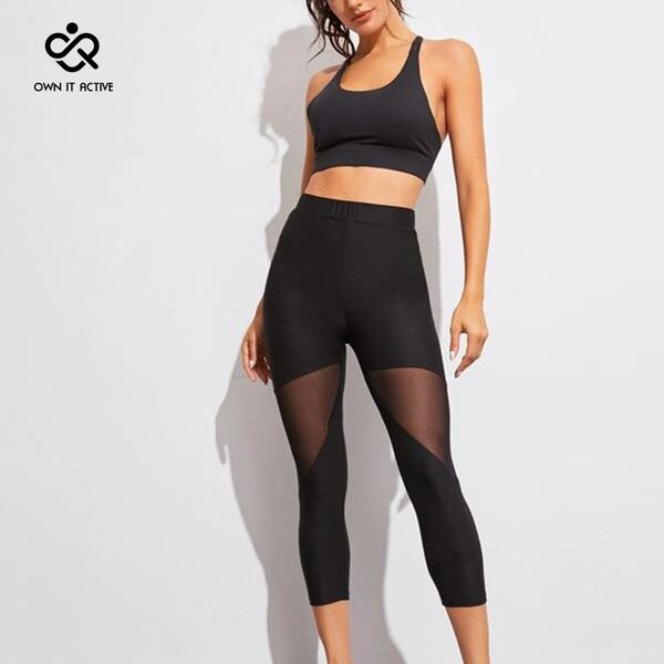 

yoga running legging sport pants women fitness gym high waist legging girl workout black mesh yoga pants p390, Black;blue
