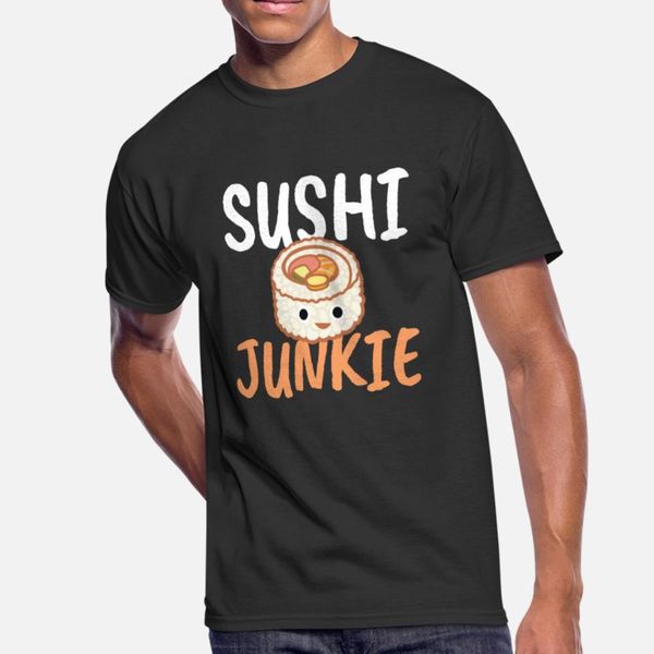 

sushi junkie japan maki t shirt men printing cotton o neck letter fit basic spring autumn vintage shirt