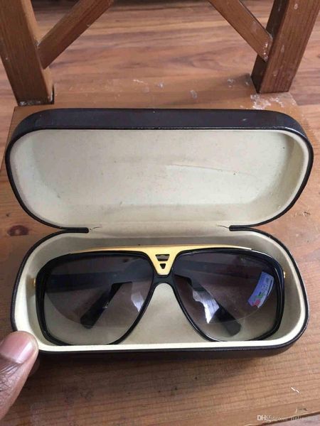 

fashion luxury 2019 brand new evidence sunglasses retro vintage men brand designer shiny gold frame laser logo women quality, White;black