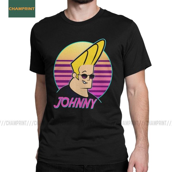 

johnny bravo wave men's t shirt pretty 90s cartoons pop glasses cartoon vintage tee shirt short sleeve t-shirt cotton big size