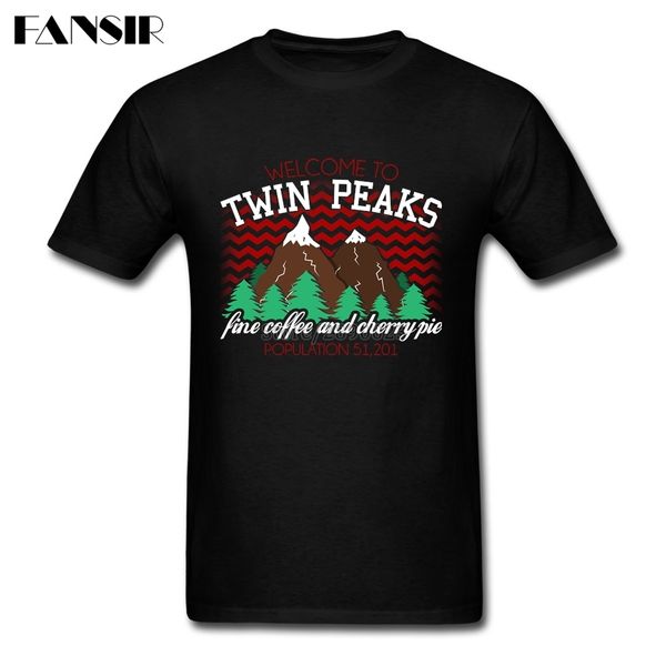 

2020 cool welcome to twin peaks american tv show t shirt homme short sleeve soft cotton men tee shirt streetwear plus size