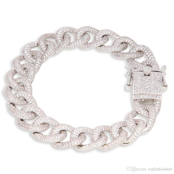 

2019 new european and american zircons bracelet simple high-end hip hop ornaments for men women, Black