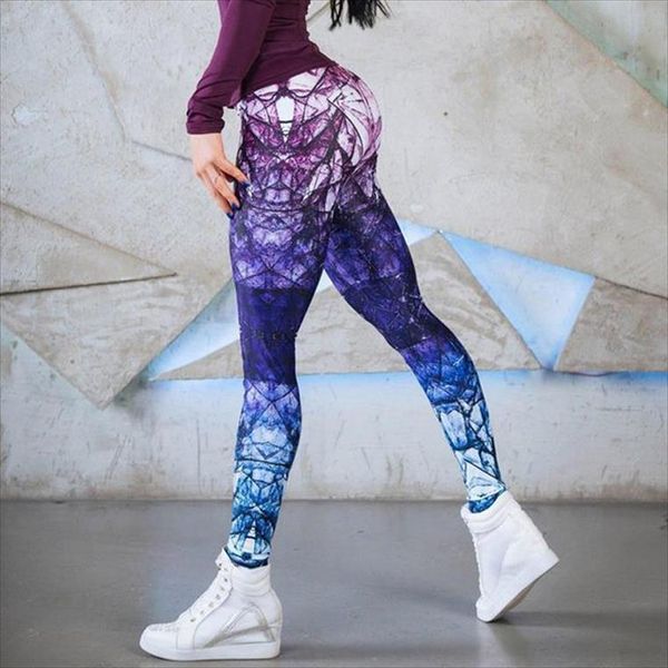 

new fashion women leggings leaves printing punk fitness legging silm legins high waist leggins stretch gothic trouser pants, Black