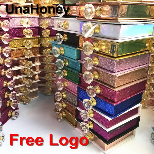 

new 40/80 pcs square false eyelash packaging box fake 3d mink eyelashes boxes colorful fine flash empty make up