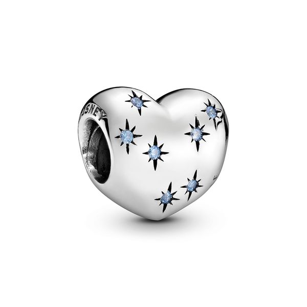 

ale 925 sterling silver cinderella dream heart charms beads with fancy light blue cubic zirconia fit pandora bracelet for diy jewelry making, Black