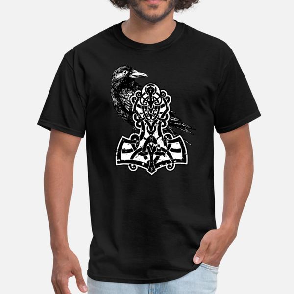

hammer of thor raven rune t shirt men customized 100% cotton size s-3xl slim graphic new style summer style novelty shirt