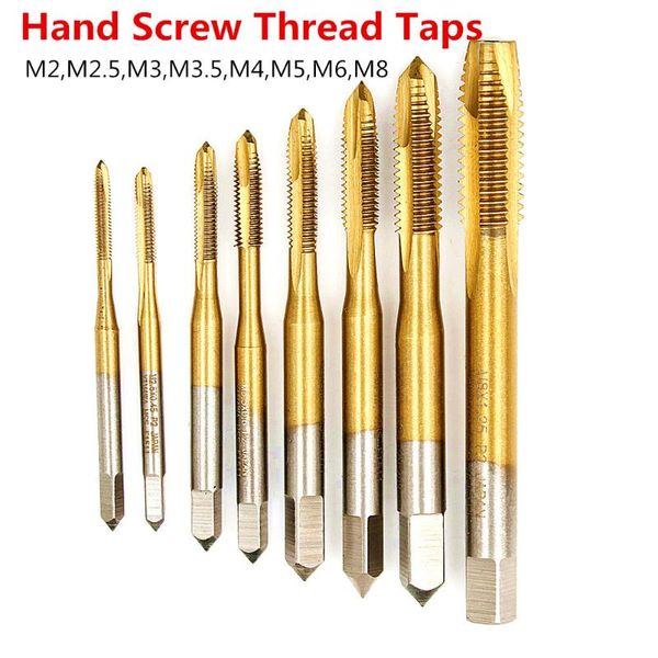 

hand tap drill bits screw spiral point thread metalworking hex shank machine taps kit m2/m2.5/m3/m3.5/m4/m5/m6/m8