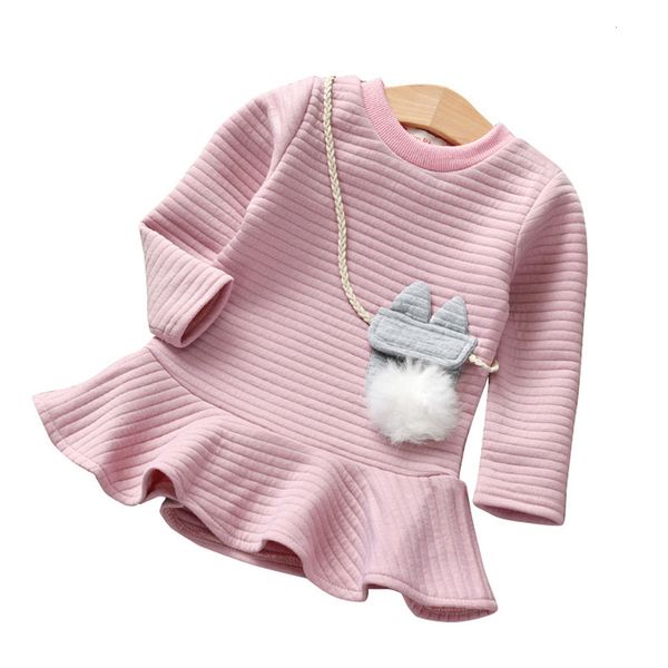 

design girl pearl elegant dress false messenger bag layered pearl dress baby girls princess children's party dress clothing 1o30, White