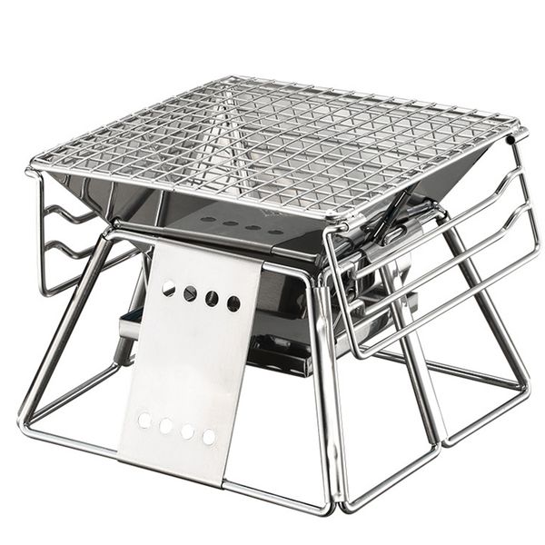 

hiking adjustable foldable non stick camping stainless steel tool bbq oven set