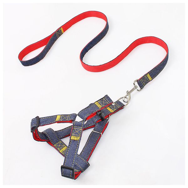 

dog collars & leashes adjustable small pet harness leash strap s code good quality cowboy style chest puppy traction rope accessories