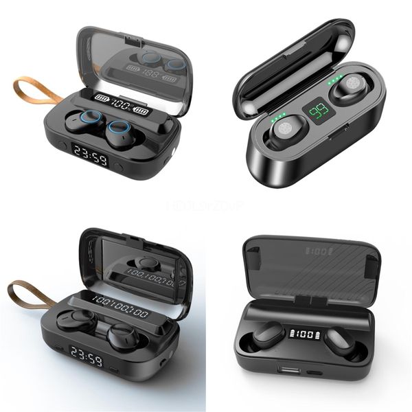 

сенсорное управление f9 tws беспроводные наушники bluetooth v5.0 наушники bt5.0 наушников led дисплей с 2000mah power bank зарядное устройст