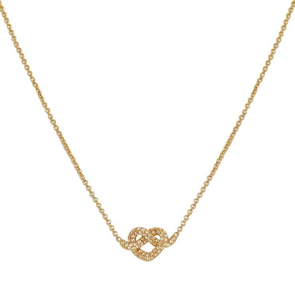 

european and american small knotted lovely shiny necklace women, Silver