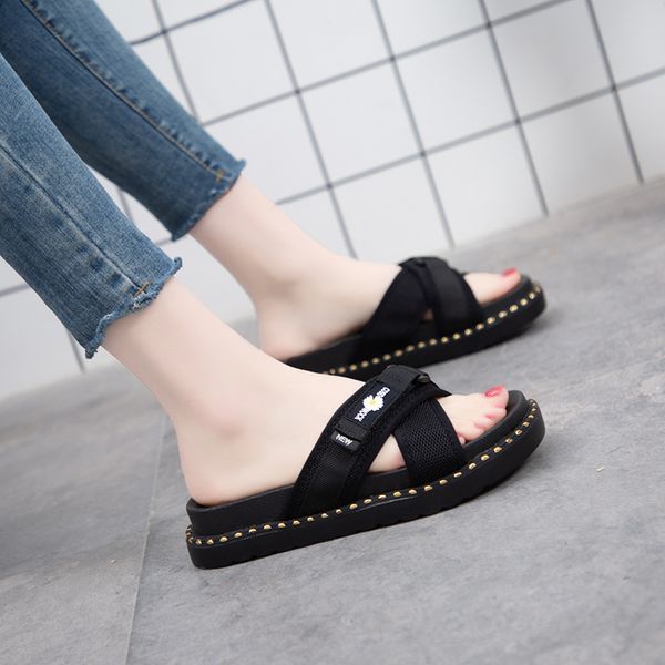 

slippers summer fashion wild, Black