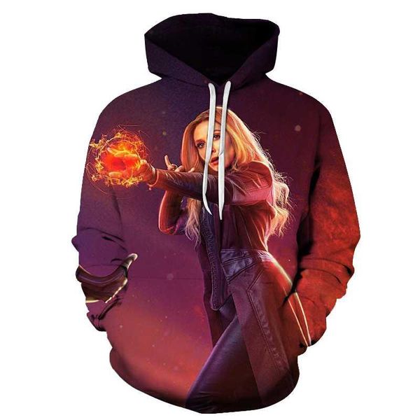 

new fashion scarlet witch printed 3d sweatshirt hoodies mens tracksuit spring long sleeve tracksuit for male jacket, Black