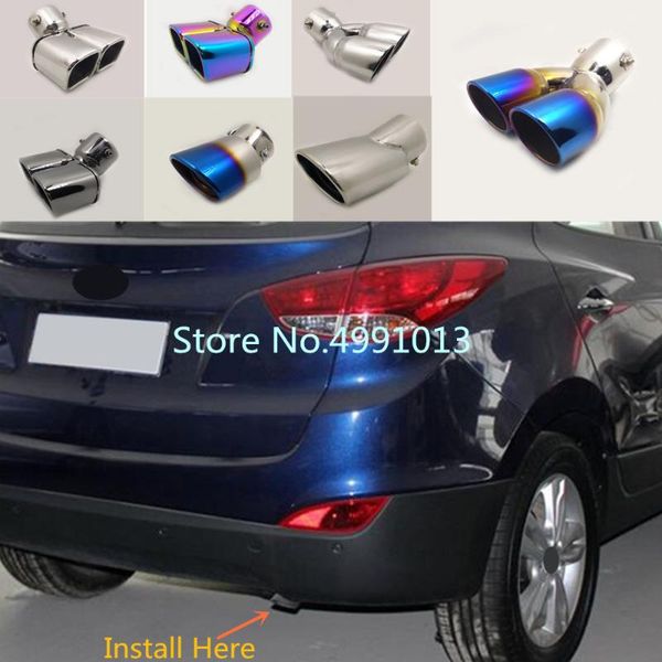 

car styling cover muffler end tail pipe dedicate outlet exhaust for ix35 2008-2010 2011 2012 2013 2014 2020 2020