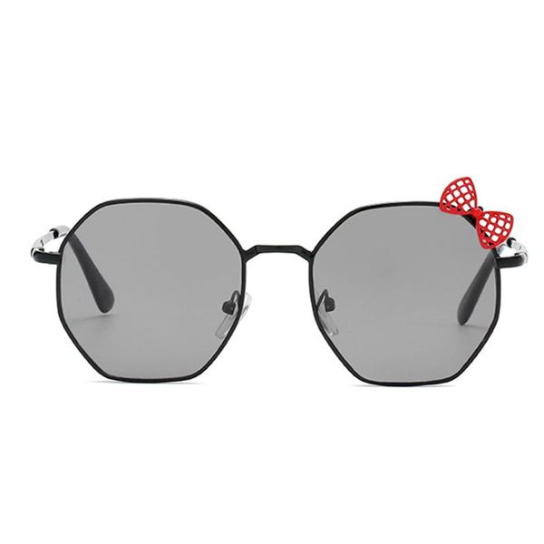 

children sunglasses with bow decoration polygonal metal girls eyeglasses colorful cool bow kids sunglasses, White;black