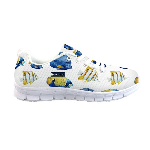 

thikin kawaii cartoon fish print sneakers women fashion lace-up shoes spring ladies travel mesh flats girls casual shoe custom, Black