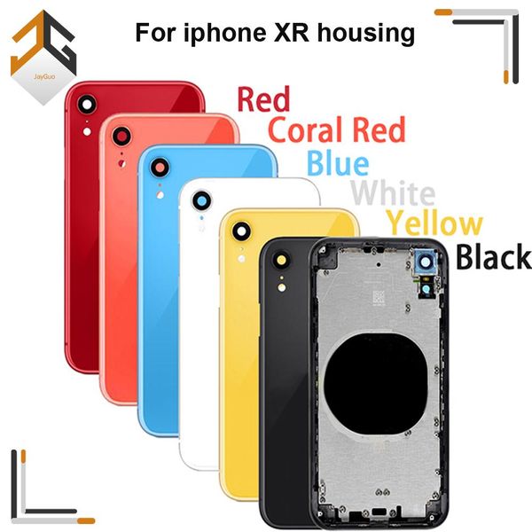 

cgjxsbattery housing door cover middle plate frame side button for iphone xr 6 .1 in