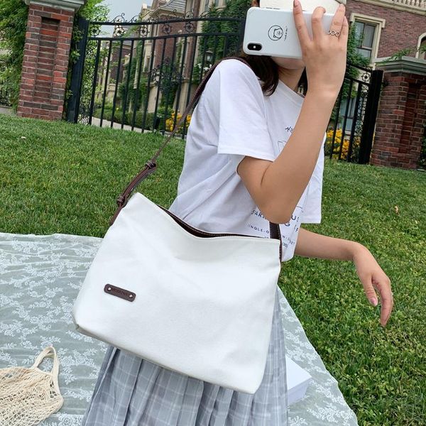 

женщины холст сращивание crossbody сумка повседневная женщина покупки плеча sling сумка молодежная женская простой универсальный мешок