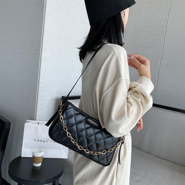 

женщины lattice pattern chain tote сумки портативный pu подмышек сумки на ремне