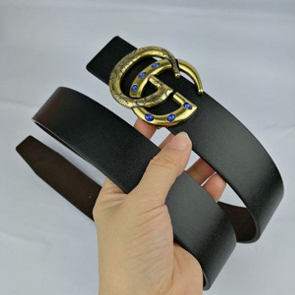 

new belt men's plate buckle belt fashion smooth buckle leopard alloy casual pants belt manufacturer explosion ceintures de designer pou, Black