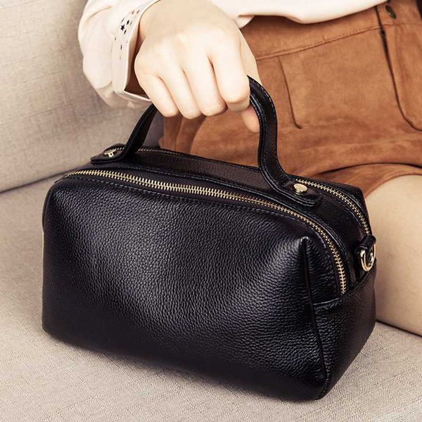 

genuine leather crossbody bags for women luxury handbag fashion british boston bag lady shoulder bag shopping tote purse female