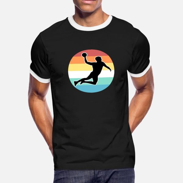 

handball t shirt men customized cotton round neck trend graphic humor spring formal shirt