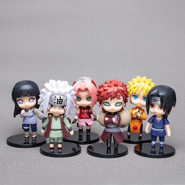 

cartoon figures naruto figures mini naruto cartoon model kakashi children birthday gift 6 pcs per set ornaments