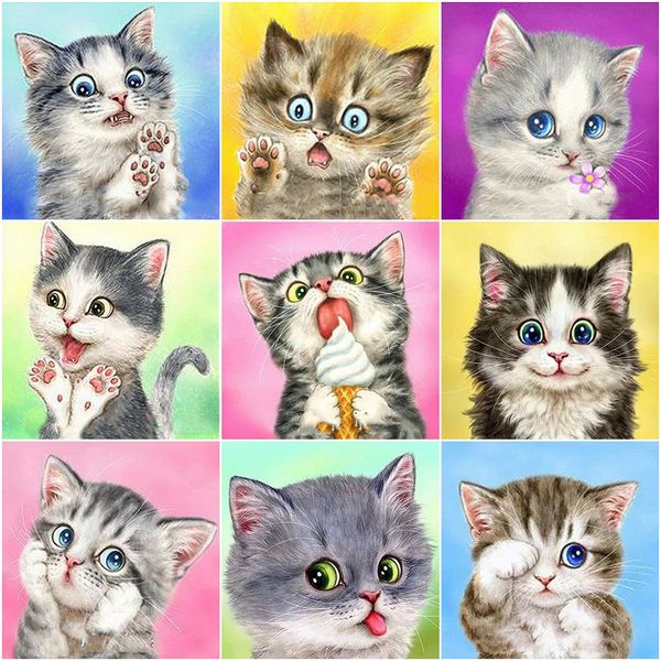 

evershine алмазной картина cat алмазной вышивка продажи животных полных площадей круглого мозаика rhinestone pictures home decor gift