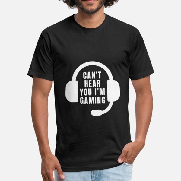 

can't hear you i'm gaming game t shirt men character short sleeve crew neck pattern crazy humor summer style normal shirt