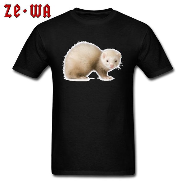 

printed animal ferret tshirt short sleeve casual black t shirt for men cute graphic image student tee shirt