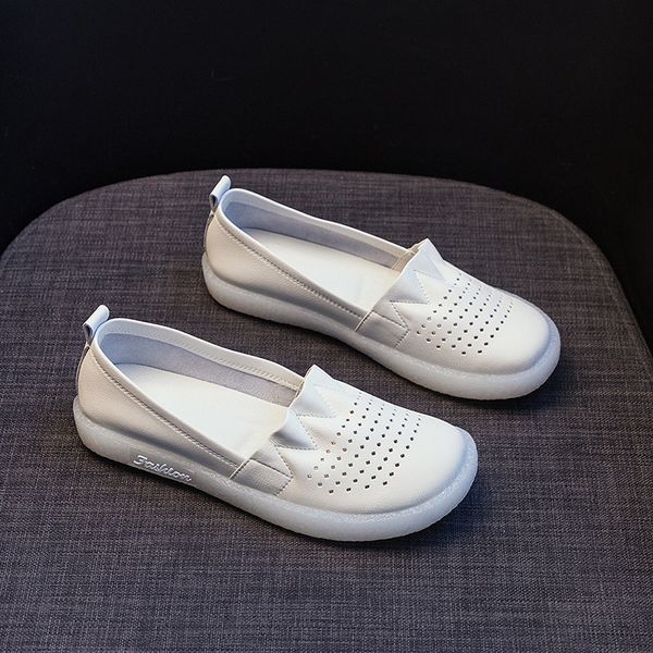 

new summer autumn genuine leather women flat shoes ladies moccasins slip on casual shoes flats female driving, Black
