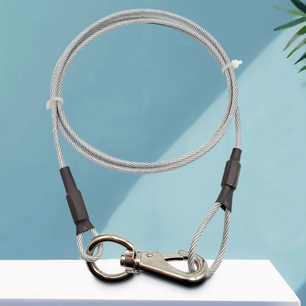 

dog collars & leashes 1.5/3m steel rope pet traction light brown p chain leash slip collar rock climbing