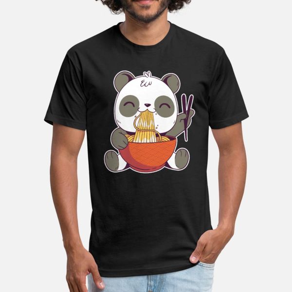 

kawaii neko ramen cute ramen panda japanese noodle t shirt men sunlight 100% cotton round neck basic solid sunlight summer style shirt