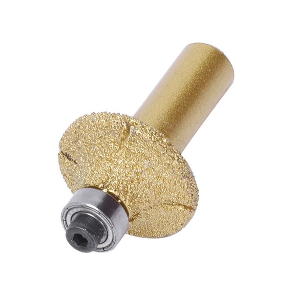 

marble 31mm dia bullnose diamond profile wheel router bit gold tone