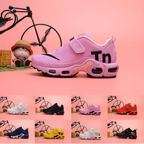 

new bred just mesh mercurial plus tn ultra se running shoes kids luxury hyper crimson chaussures athletic baby boy sports sneakers 28-35, Black