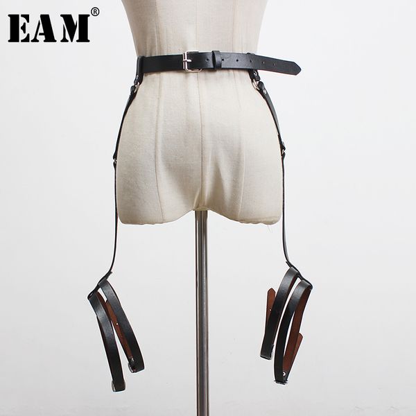 

eam] pu leather black metal buckle split joint long wide belt personality women new fashion tide all-match spring 2020 1t198, Black;brown