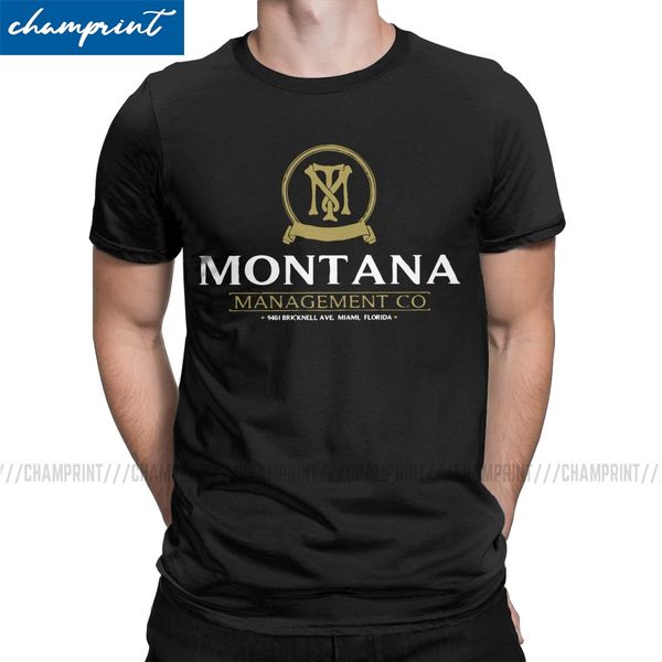

men's t-shirt montana management company vintage tee shirt scarface pacino gangster movie t shirt round neck plus size