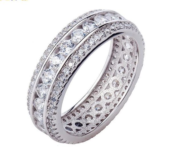 

victoria wieck women fashion jewelry 925 sterling silver full white sapphire simulated diamond gemstones women round ring gift size 5-11, Slivery;golden