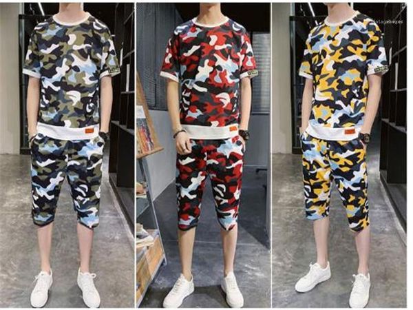 

loose camouflage 2 pcs sets male clothing mens 2020 luxury designer t shirts shorts tracksuits fashion, Gray