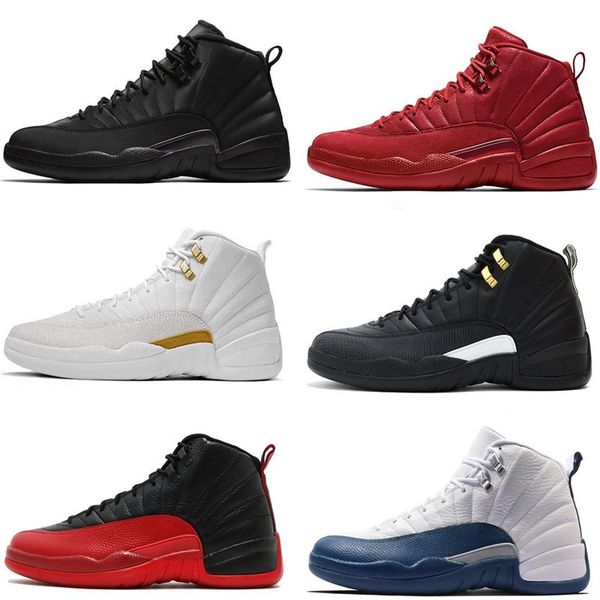 

12s mens basketball shoes 12 women michigan wntr gym red taxi nyc men ovo wool xii designer shoes sports sneakers trainers size 7-13, Black