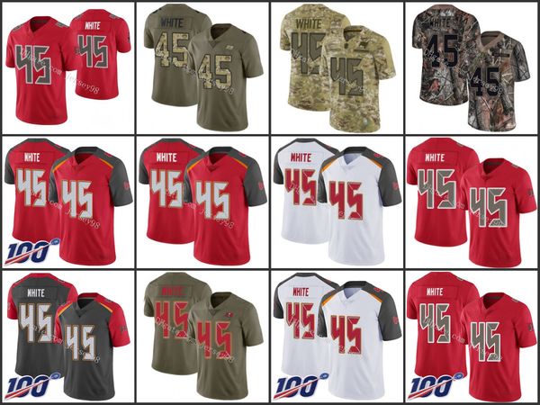 

tampa bay buccaneers gray 45 devin white red nfl men women youth jersey, Black;red