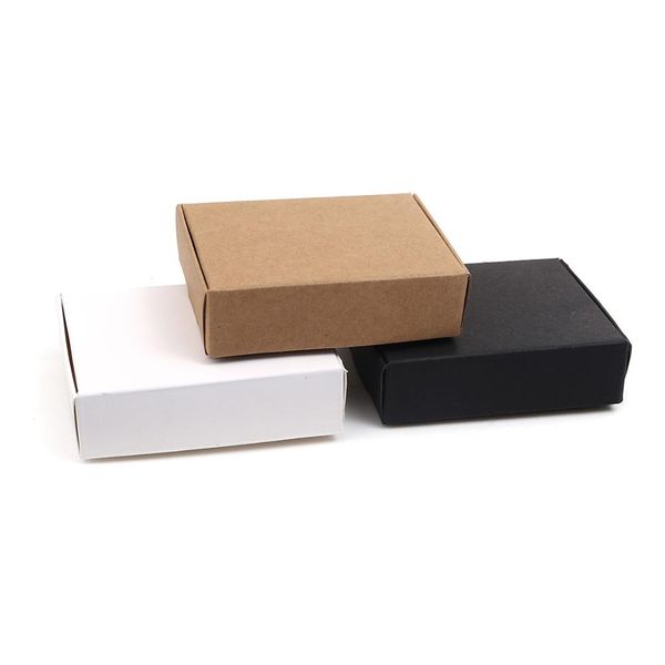 

wholesale 10pcs folded jewelry box kraft paper small gift packing & shipping boxes square black white color 13*9.5*3cm, Pink;blue