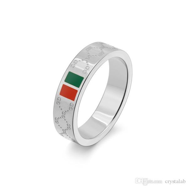 

new famous brand 316l titanium steel 5mm wide love ring engraved with original logo women's jewelry titanium steel rose gold ring s