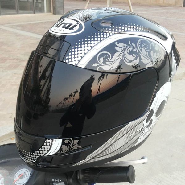 

fashion skull full face motorcycle helmet racing with single goggle dot approved capacetes casco m l xl xxl s