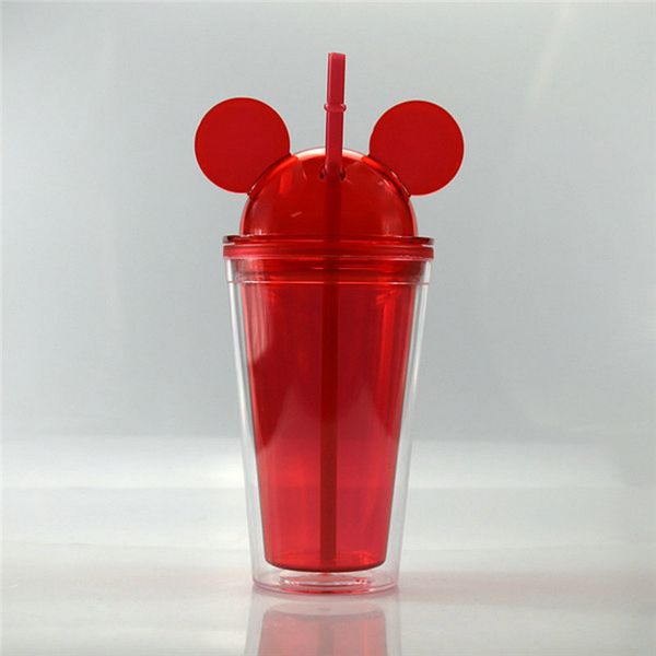 

cup wine kids glass juice 15oz with acrylic tumbler baby plastic cartoon acrylic straws travel cute tumbler mouse flxzh wrhome